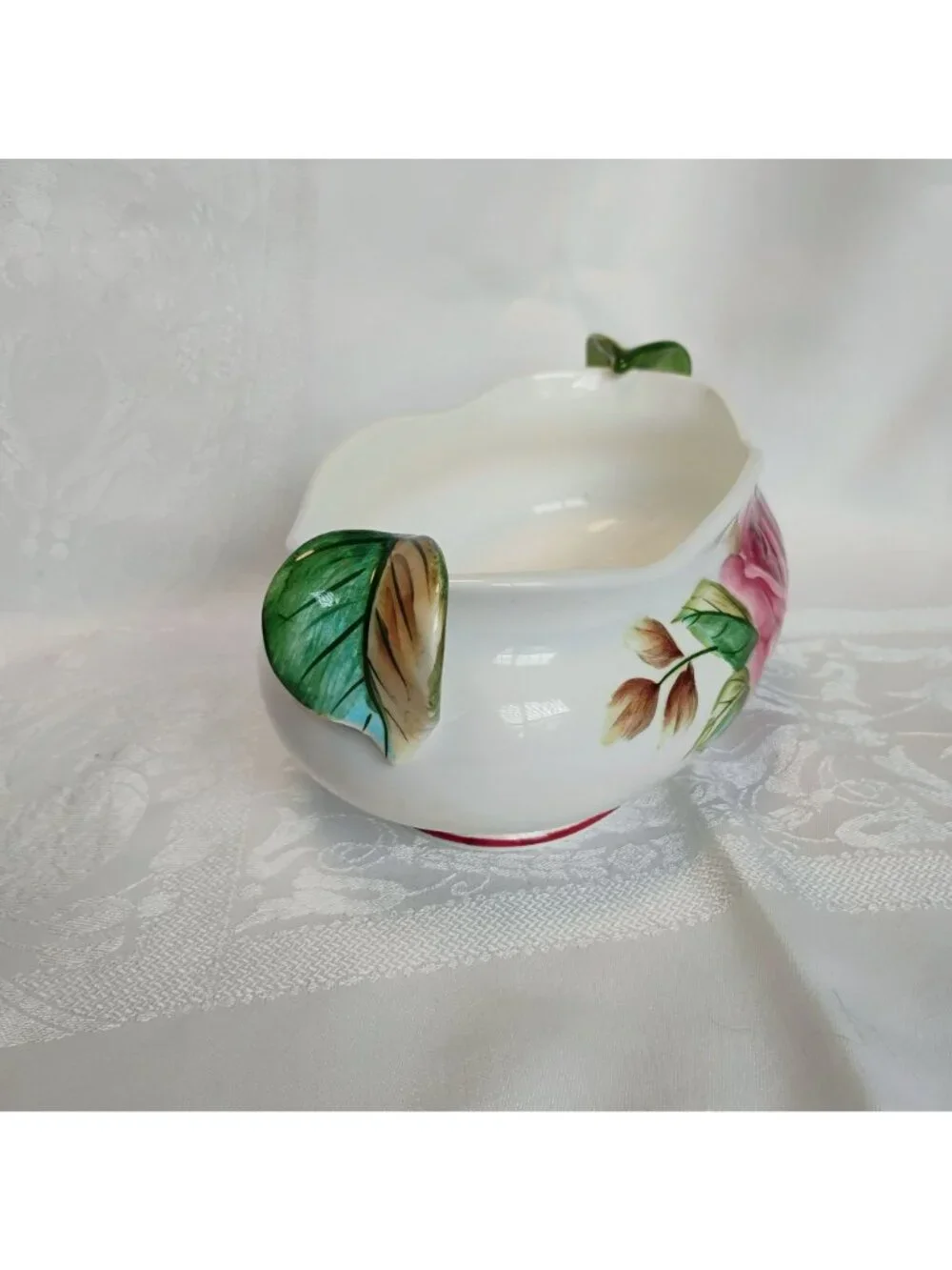 Vintage Lefton Americana Rose Centerpiece Bowl or Planter, Cottagecore Decor